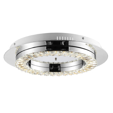 Cristal Integrated Iron/Crystal Glam LED Flush Mount - JONATHAN Y